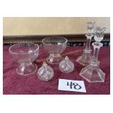 Set of 2 Vintage Oil lamp candles, 2 Libby glass