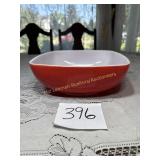 2 1/2 Qt Red Pyrex Square Hostess Casserole Dish