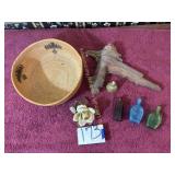 Brass Bell, Rose, Mini Jar, Weaved Bowl, and M