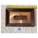 Vintage Copper Raised Last Supper Framed picture