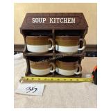MCM 4 Stoneware Soup cups
