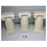 3- Corinthian style plant stands some with damage