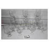 box of clear glass stemware 13 total