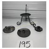 4 Candle Holders (Metal), 1 for a taper, 3 for