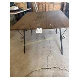 Wood top Metal legs square table