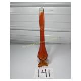 MCM Viking Orange Amberina Swung 3 footed vase