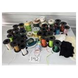 Lot of ribbon various size, colors, and patterns