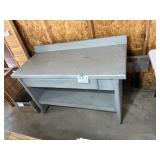 Grey Workbench with Drawer on Casters