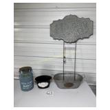 Lot of 4 Metal Flowers & Garden tubs, Flower