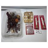 small tote of fall florals, Light hooks, 2 LED