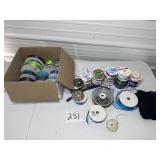 box of ribbon various colors styles
