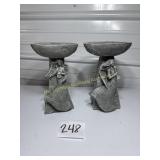 2 Resin Angel Mini Bird Baths