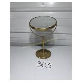 Gold Toned Mirror on Stand