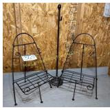 2 Floral Display Easels, Black Metal; Wrought