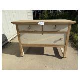 Primitive some stripped painted 3 drawer dresser
