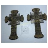 2- Carson Home Accents Wall hung crosses (as for