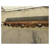73" long 3 heart cutout wooden shelf with 4