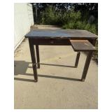 Primitive Rustic wood painted table with drawer