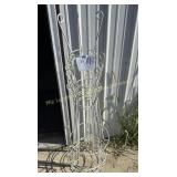 8 white free standing flower stands