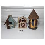 3 Wood Birdhouses