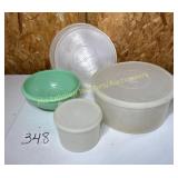 Vintage Tupperware: Strainer, Canister, Extra Lids