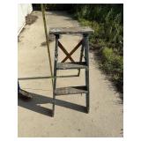 Primitive Painted Wood Step Ladder 33" Tall