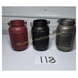 3- DNS Designs battery operated lanterns red,
