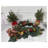 Box of Small Christmas Trees and Florals