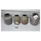 4 Stone Vases
