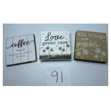 # square wooden blocks with sayings Coffee, All