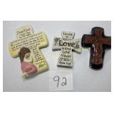 2-resin crosses Love is Patient, Prayer 1-wood