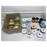 Box of ribbon, misc. colors and styles