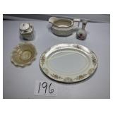Nippon Covered Dish, Small Floral Vase,