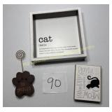 (Lot of 3) Cat definition box, Kitten wooden