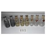 8- hobnail style decorative bottles (wedding)