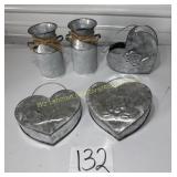 Lot of metal decor 3 heart shaped wall hangers