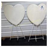 2 Metal Heart Tripod Displays