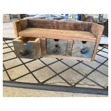 3 Drawer Primitive small wood cabinet 14"Wide,