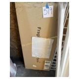 New white unassembled buffet table