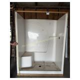 Fiberglass Shower Front Line 80" Tall, 60" Wide,