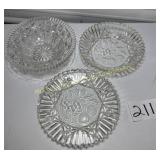 3 Crystal Bowls