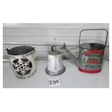 3 Galvanized Decor: Watering Can, Christmas B