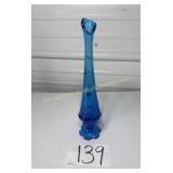Vintage Fenton Colonial Blue Valencia Bud Vase