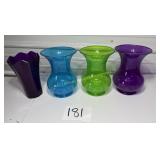 4 plastic vases