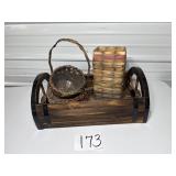 Wooden wagon crate filled with 14 strawberry p