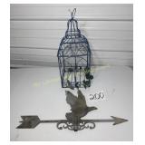 Blue Wire Lantern, Eagle Weather Vane Top