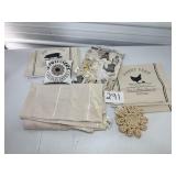 Corn Husk Trivets, 2 Table Runners (Hen & Pig),