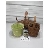 Longaberger basket, oval basket, Smiley Face