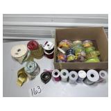 box of ribbon various colors and styles
