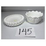 Fenton white milk glass hobnail candy dish